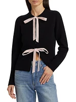 Olivia Bow-Embellished Wool Cardigan