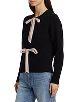 Olivia Bow-Embellished Wool Cardigan