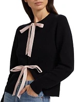 Olivia Bow-Embellished Wool Cardigan