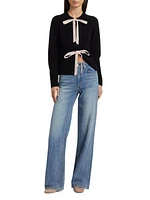 Olivia Bow-Embellished Wool Cardigan