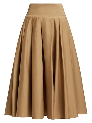 Koda Cotton-Blend Twill Midi-Skirt