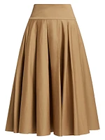 Koda Cotton-Blend Twill Midi-Skirt