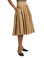 Koda Cotton-Blend Twill Midi-Skirt