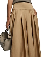 Koda Cotton-Blend Twill Midi-Skirt