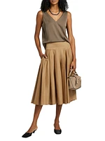 Koda Cotton-Blend Twill Midi-Skirt