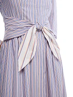 Clarice Striped Cotton Midi-Dress