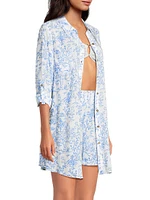 Natalie Floral Cover-Up Shirtdress