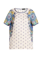 Medallion Short-Sleeve Blouse