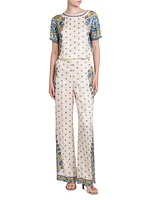 Medallion Short-Sleeve Blouse