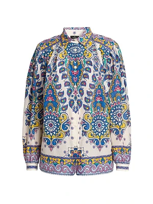 Medallion Cotton-Silk Blouse