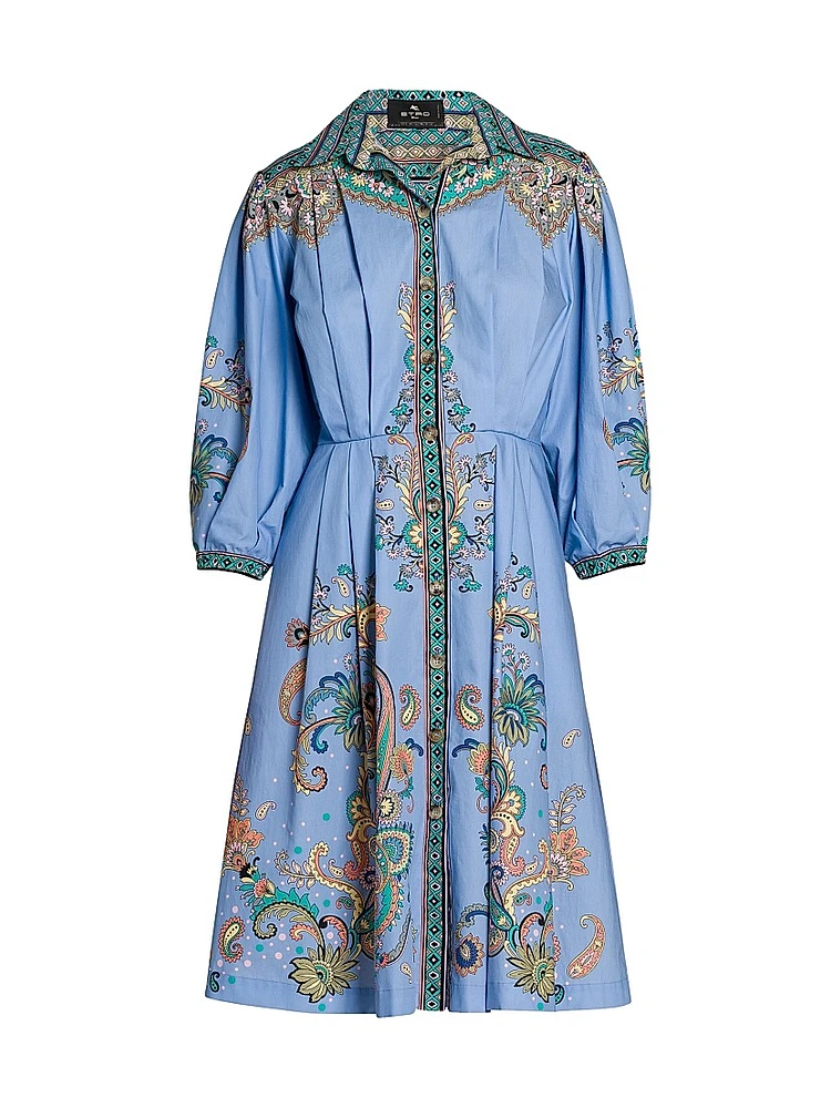 Paisley Cotton Poplin Shirtdress