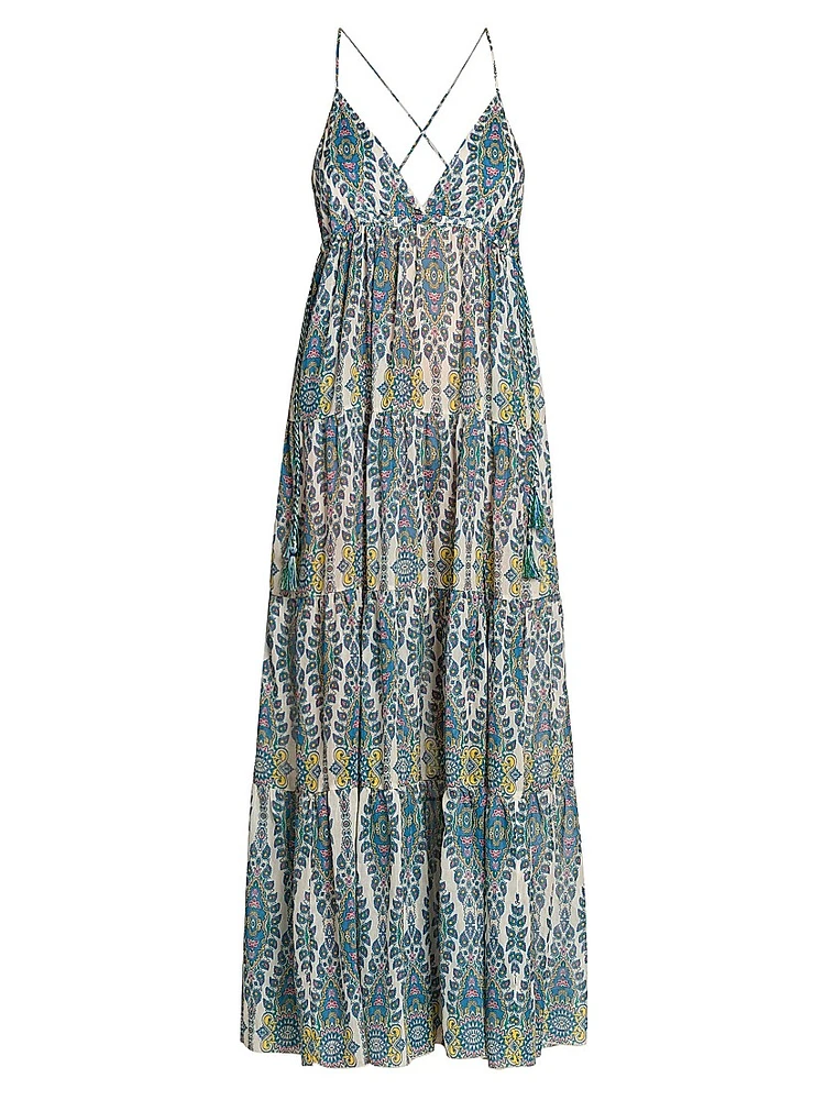 Medallion Cotton-Blend Voile Sundress
