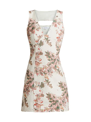 Georgia Floral Sleeveless Denim Minidress