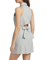 Domino Striped Cotton Sleeveless Minidress