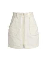 Nora Cotton Zip-Up Miniskirt