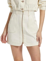 Nora Cotton Zip-Up Miniskirt