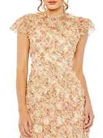 Floral Ruffle Cocktail Dress