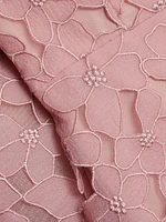 Floral Embroidered Organza A-Line Gown