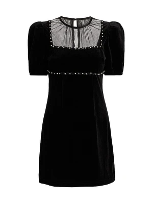 Faith Embellished Velvet Minidress