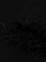 Tina Feather-Trim Wool Sweater