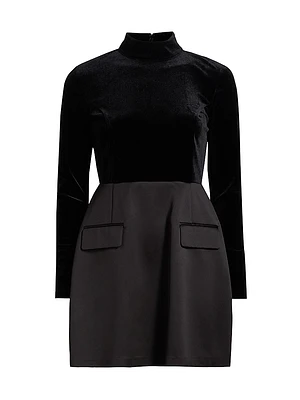 Ellie Velvet Combo Minidress