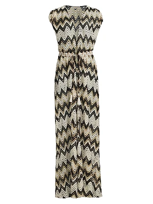 Katherine Chevron Swim Cover-Up Dress