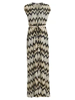 Katherine Chevron Swim Cover-Up Dress