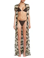 Katherine Chevron Swim Cover-Up Dress