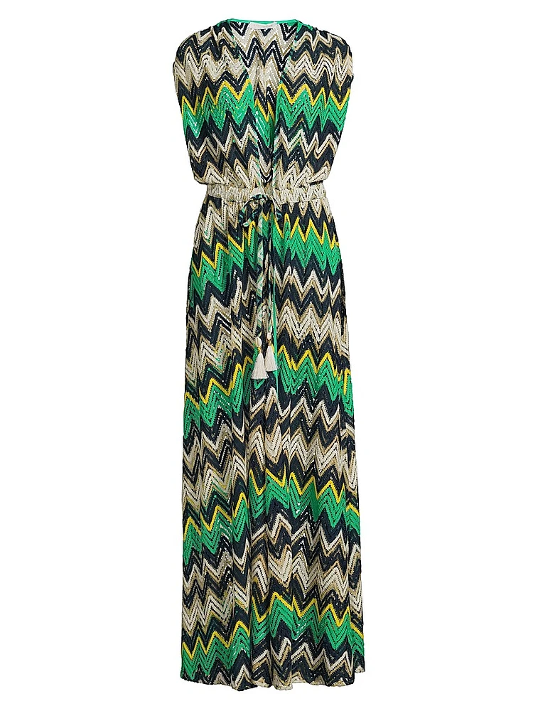 Katherine Chevron Swim Cover-Up Dress