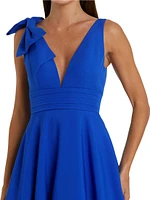 Crepe Sleeveless V-Neck Gown
