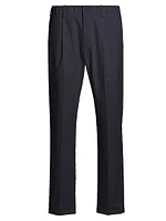 Elasticized Waist Straight-Leg Pants