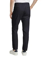 Elasticized Waist Straight-Leg Pants