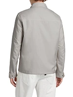 Cotton-Blend Button-Front Shirt Jacket