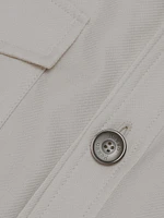 Cotton-Blend Button-Front Shirt Jacket