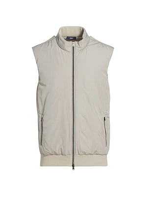 Cotton Piqué Zip-Front Vest