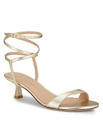Nudist Wrap 50MM Metallic Leather Sandals