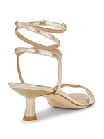 Nudist Wrap 50MM Metallic Leather Sandals