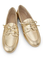Tinsley Metallic Leather Boat Shoes