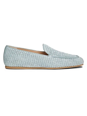 Lee Raffia Leather Loafers