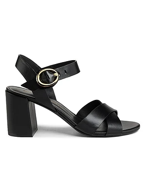 Benni Leather Block-Heel Sandals