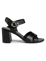 Benni Leather Block-Heel Sandals
