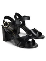Benni Leather Block-Heel Sandals