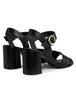 Benni Leather Block-Heel Sandals
