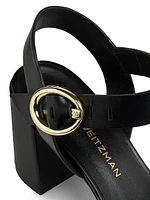 Benni Leather Block-Heel Sandals