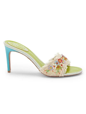 Floral 80MM Lace Satin Sandals