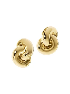 Knot 10K-Gold-Plated Clip-On Earrings