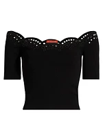 Posy Eyelet-Trim Off-The-Shoulder Top