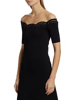 Posy Eyelet-Trim Off-The-Shoulder Top