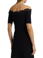 Posy Eyelet-Trim Off-The-Shoulder Top