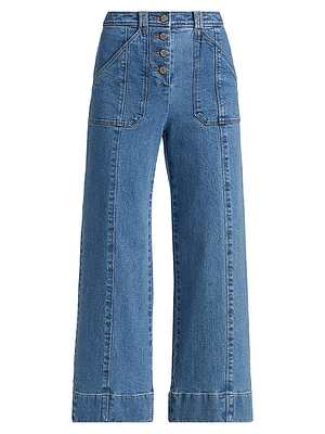Benji Mid-Rise Wide-Leg Pants